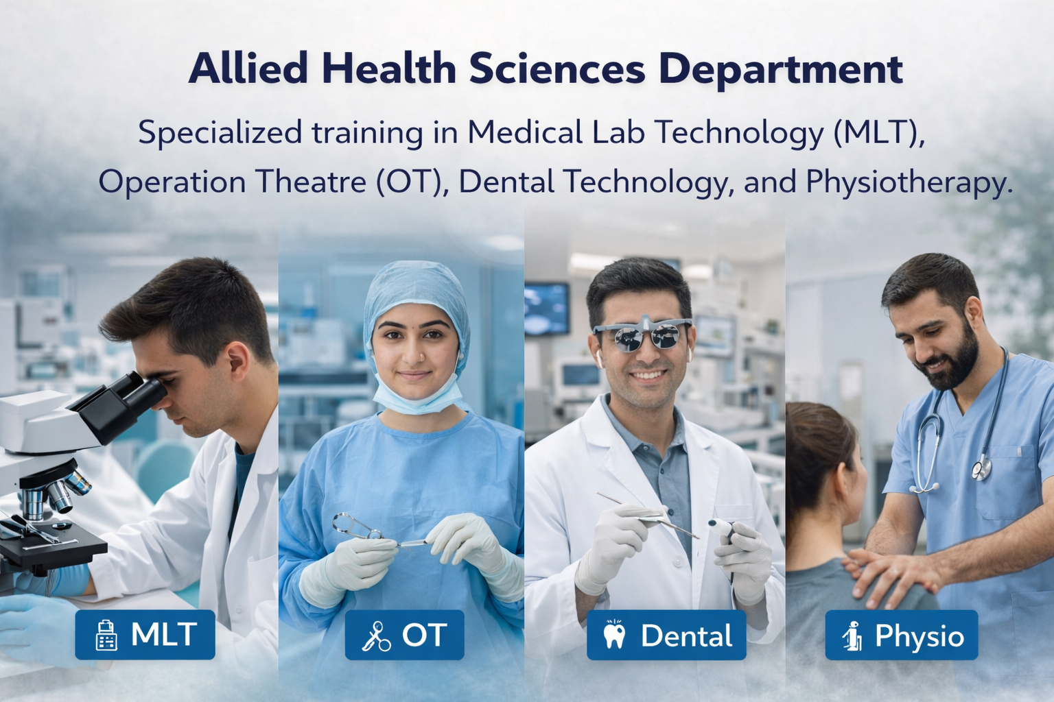 High-tech medical laboratory with students using microscopes – AI-generated placeholder