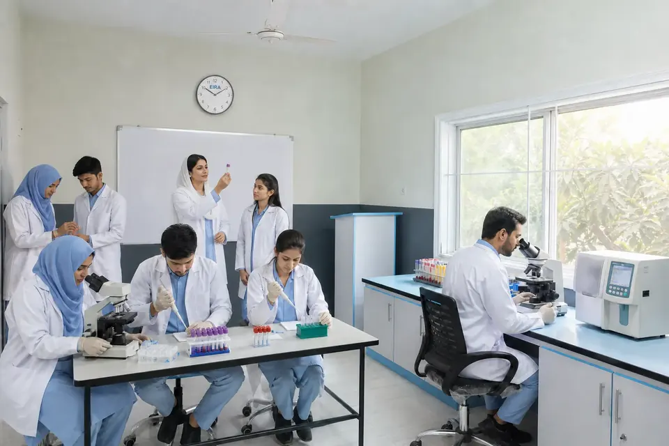 EIRA MLT students developing clinical laboratory and diagnostic testing skills